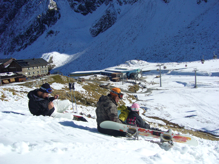 la parte bassa dove le piste erano chiuse, qui bisognava proseguire a piedi nell'ultimo tratto!