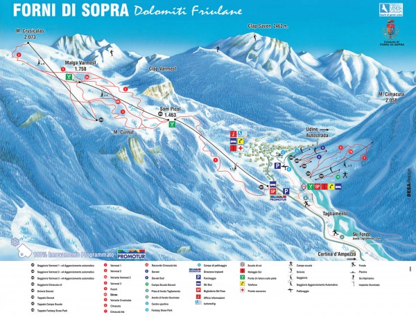 FORNI DI SOPRA 16 KM.jpg (328.86 KiB) Visto 4818 volte Ski Map Forni di Sopra 16 km