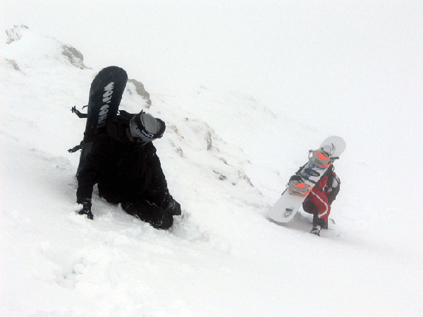 Seconda run, mentre saliamo una delle cime che danno sul lago