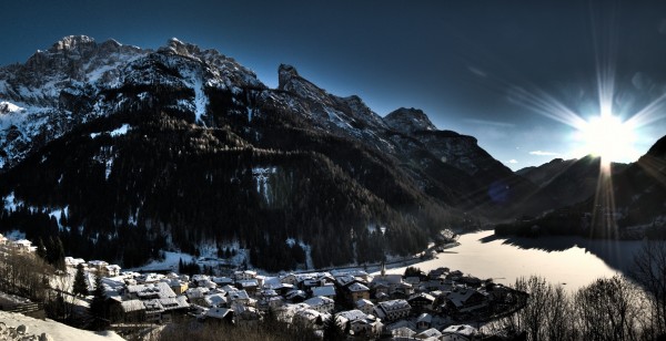 Alleghe and its iced lake