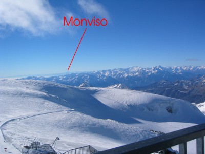 Veduta sulla Liguria e vista del Monviso